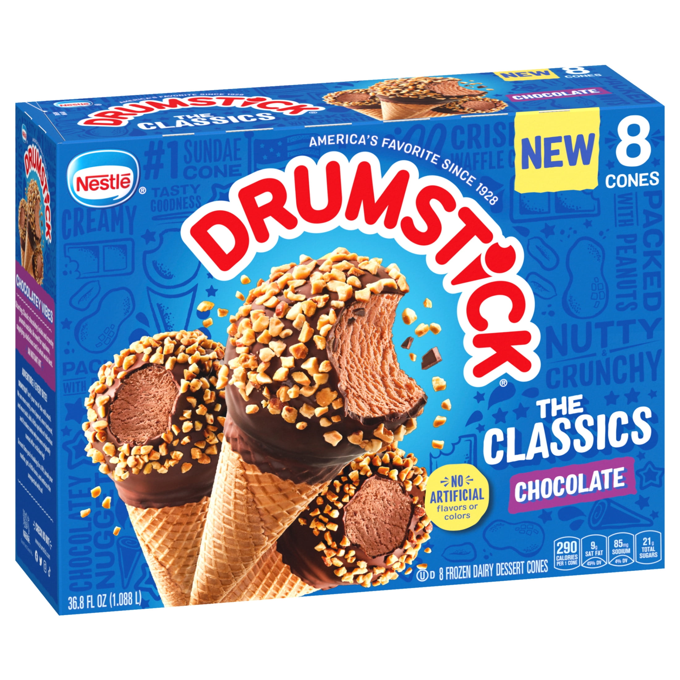 Drumstick Chocolate Sundae Cones, Kosher 8 Count
