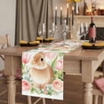 thumbnail image 3 of Easter Bunny Cotton Linen Table Runner for Dining Kitchen, Pink Tulip Flowers Rabbit Country Botanical Wedding Outdoor Party Tablerunners, Dresser Scarf Coffee Tablecloth Runners 13x36 Inches, 3 of 9