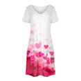thumbnail image 4 of GaThRRgYP Women's Summer Dress-Round Neck Short Sleeves,Women's Fashion Summer Print Short-sleeved V-neck Casual Dress Hot Pink XXL, 4 of 8
