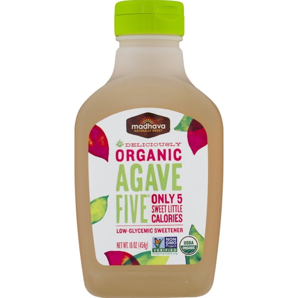 Madhava Agave Five Deliciously Organic Low-Glycemic Sweetener, 16 oz