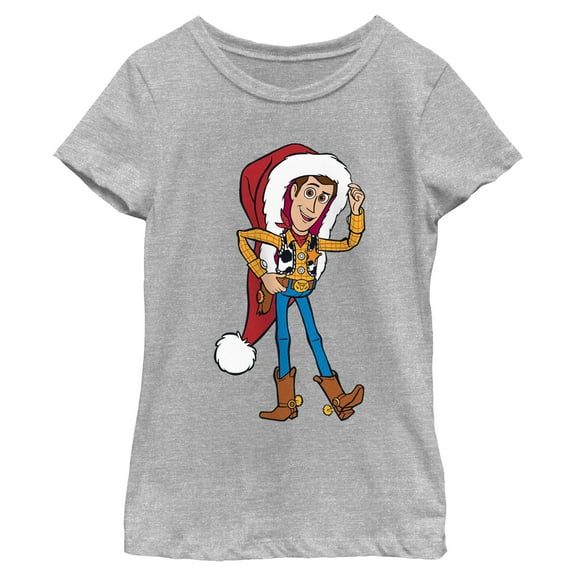 Girls Toy Story Christmas Woody Santa Hat T Shirt
