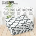 thumbnail image 5 of Lux Decor Full Size Bed Sheet Set 4 Piece, Soft Microfiber, Deep Pockets - Quatrefoil Pattern, 1 Fitted & 1 Flat Sheet, 2 Pillowcases, White, 5 of 8