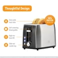 thumbnail image 4 of Toastmaster Tostadora Rápida de 2 Rebanadas - Cocina Esencial para Pan Sándwich y Tostadas de Desayuno - Tostadora de Pan de Rebanada Ancha con Bagel, Botones de Función Congelados y Cancelación - Inc, 4 of 5