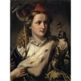 thumbnail image 2 of Ernst Stückelberg 12x14 Gold Ornate Wood Frame and Double Matted Museum Art Print Titled - Young Nobel Woman with a Falcon (1856), 2 of 4