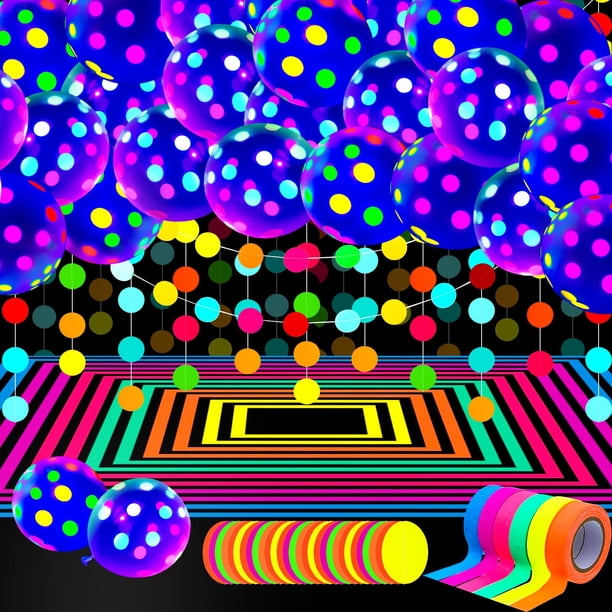 Artículos de fiesta para Skylety que brillan en la oscuridad con globos de neón