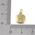 thumbnail image 3 of Rack Plating Brass Micro Pave CLear Cubic Zirconia Charms with Jump Rings Cadmium Free & Lead Free Long-Lasting Plated Real 18K golden Plated Letter R 11.5x9x1.5mm Hole: 2.8mm, 3 of 3