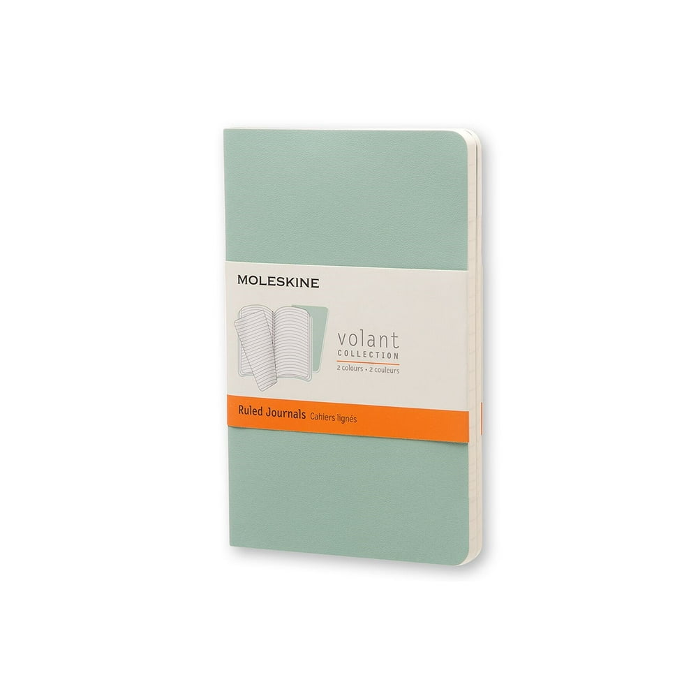 Moleskine Volant Ruled Pocket Notebook, Sage Green, 2 Count