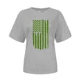 thumbnail image 3 of Short Sleeve Shirts for Women Irish Shamrock Printed Shirts Crew Neck Pullover Blouse Casual Loose Fit Summer Tops Paddy's Day Tee Tops Funny Lucky Heart Printed Plain Workout Tops Grey S-3Xl, 3 of 4