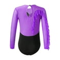 thumbnail image 2 of YEAHDOR Girls Figure Skating Bodysuit Shiny Rhinestone Long Sleeve Gymnastics Dance Leotard Purple 8, 2 of 6