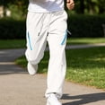 thumbnail image 6 of Mens Wide Leg Baggy Hiking Pants, Elastic Drawstring Waist Ruched Loose Fit Long Trousers Side Zipper Pockets Lightweight Outdoor Walking Fishing Casual Pants Size 4XL White, 6 of 9