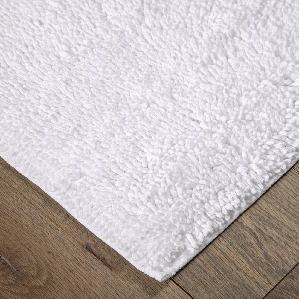 Mohawk Home Classic Cotton Plush Stain/Fade Resistant Non-Slip Washable Bath Mat, White, 2' 3" X 3' 9"