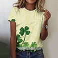 thumbnail image 7 of Plus Size JSKUMAR St Patrick's Day Short Sleeve Shirts for Women Stylish Shamrock Graphic Tee Funny Heart Printed Tops (Green-18,S), 7 of 7