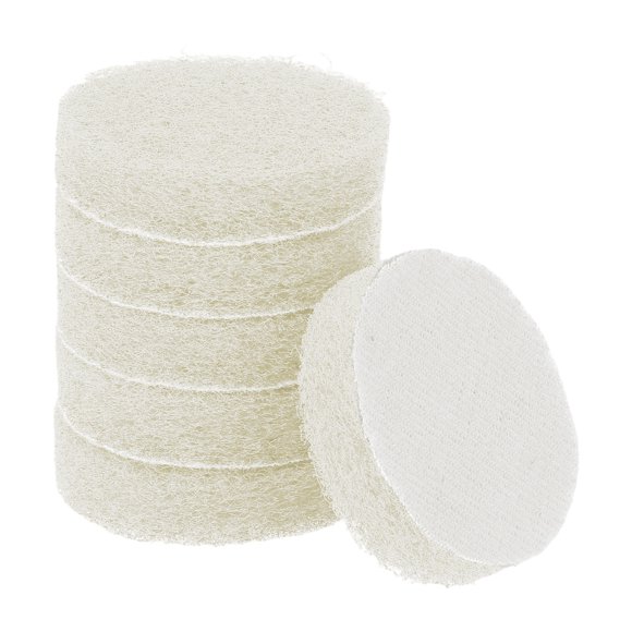 Uxcell 6pcs Almohadillas de Fregado de 450 Granos de 2 Pulgadas para Cepillo de Poder, Blanco