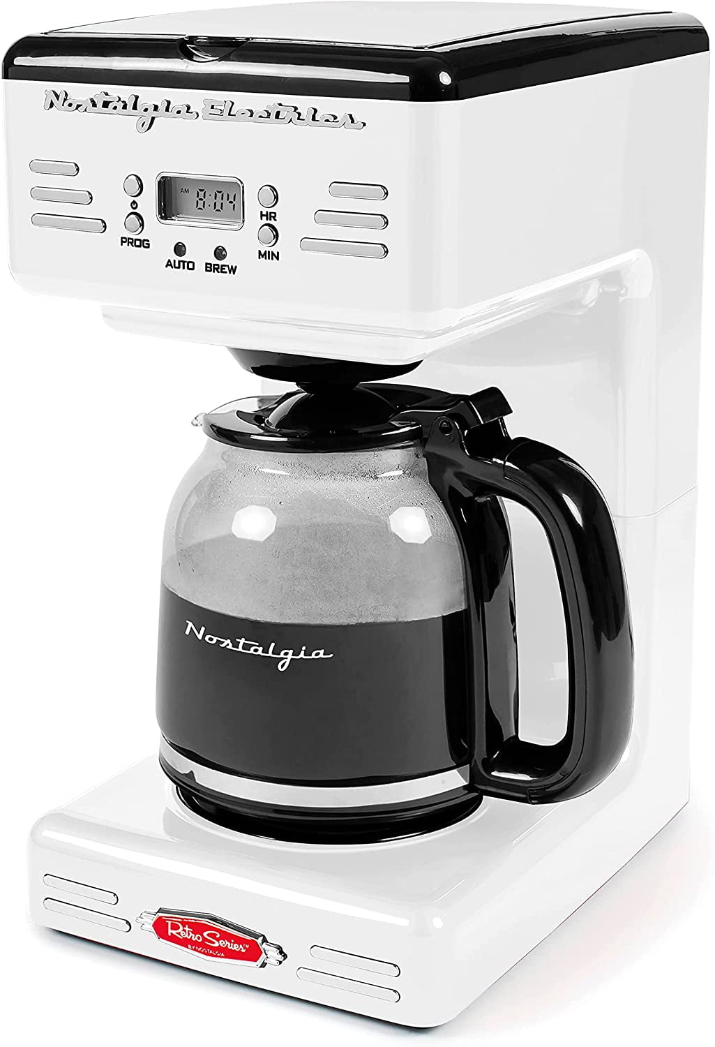Nostalgia Retro 12Cup Programmable Coffee Maker, White