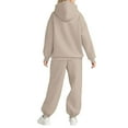 thumbnail image 4 of Womens 2 Piece Outfits Lounge Hoodie Sweatsuit Sets Oversized Sweatshirt Baggy Fall Fashion Hoodies & Sweatpants Beige M, 4 of 4