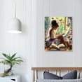 thumbnail image 4 of PIKWEEK Black Girl Reading Wall Art for Bedroom Aesthetic Decor,Watercolor Books Wall Decor,African American Girls' Inspiring Wall Art for Fashion Boho Room Decor Set of, 4 of 5