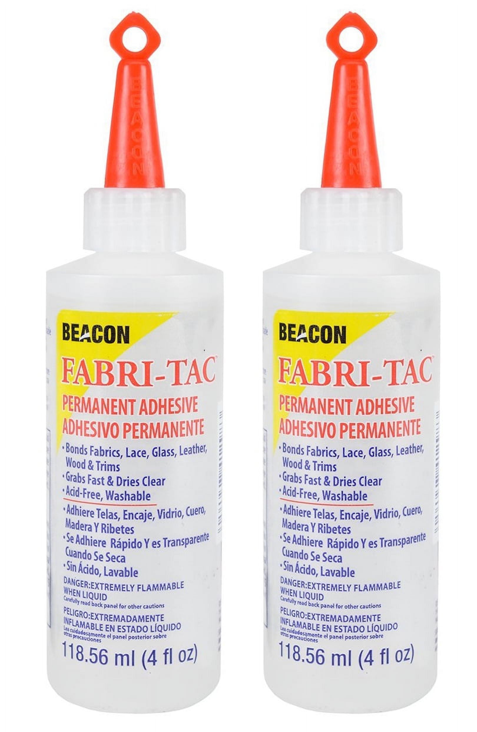 Beacon Fabri-Tac Permanent Adhesive 2oz, 4oz, 8 oz