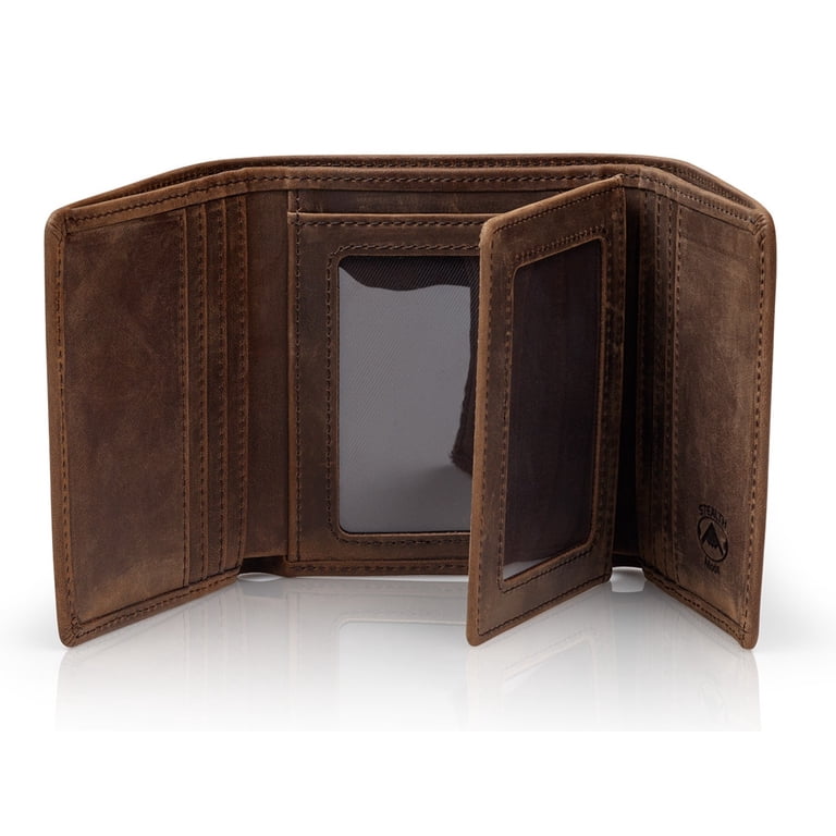 Stealth Mode Trifold Wallet RFID Blocking, Crazy Horse Brown photo 7