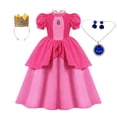 thumbnail image 1 of Vestido de princesa melocotón para niña, disfraz de Halloween, ropa de actuación de escenario para niños, trajes de fiesta de Carnaval de cumpleaños Fivean unisex, 1 of 2