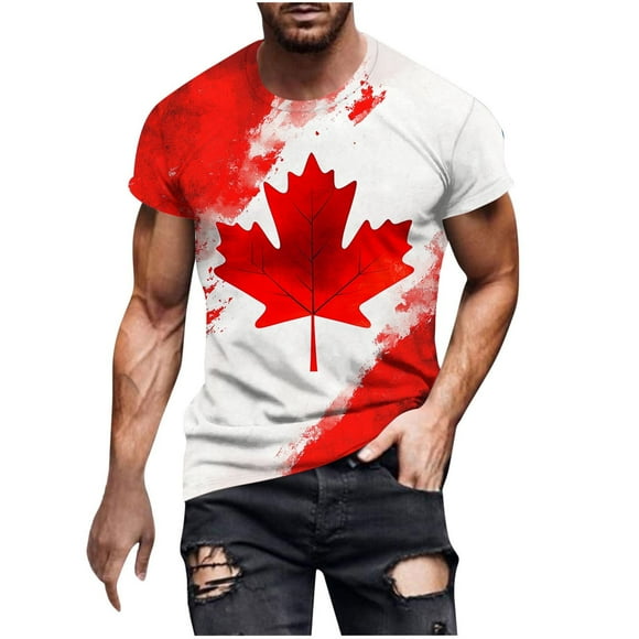 Txeol Mens 4th of July Shirt Short Sleeve Red White and Blue Stars Stripe Shirts Patriotic American Flag Print Graphic Tees,Red,M