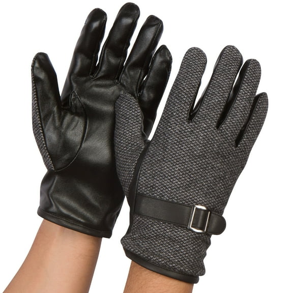 Sakkas Enes Warm Fleece Lined Driving Gloves Vegan Minimal Commute Casual - 17110-medium/gray - XL/XXL