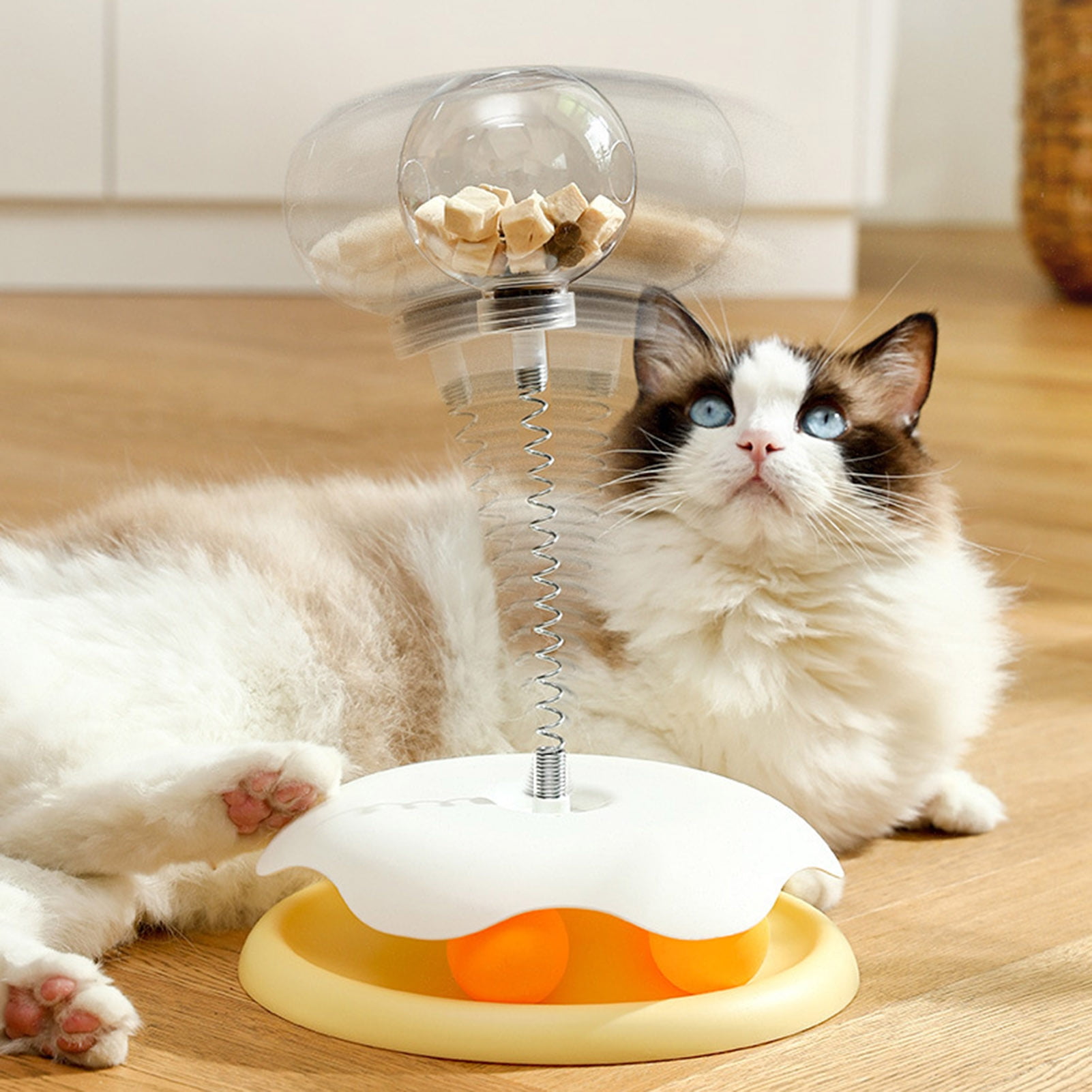 tasrioml Interactive Cat Treats Dispenser Toy Leaking Food Ball Pet Feeder Toy Puzzle Pet Slow Feeder with Ball Track for Indoor Cats Dogs