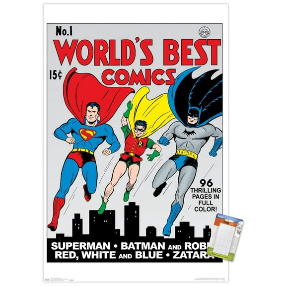 DC Comics - Batman And Robin - Worlds Best Comics - Cover 1 Wall Poster, 14.725" x 22.375"