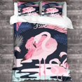 thumbnail image 1 of Animal Flamingo Bedding Set with Pillowcases,Rose Duvet Cover with Zipper Closure,Soft Microfiber, 1 of 5