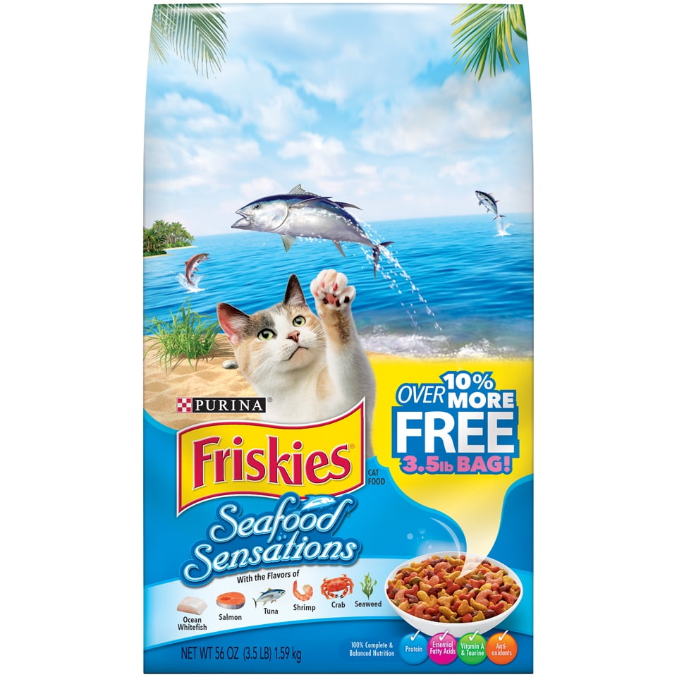 Friskies Dry Cat Food Seafood Sensations 3.5 lb. Bag - Walmart.com ...