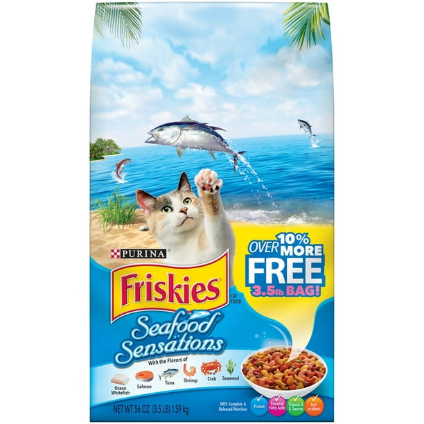 Friskies Dry Cat Food Seafood Sensations 3.5 lb. Bag
