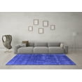 thumbnail image 3 of Ahgly Company Indoor Square Oriental Blue Industrial Area Rugs, 6' Square, 3 of 4