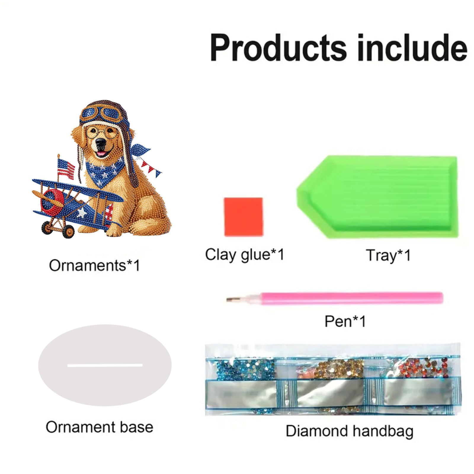 FLOPESN DIY Diamond Art Painting American Independence Day Creative，9.84*9.84in Animal Design,Add Festive Atmosphere Home Desktop Decorations