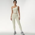 thumbnail image 4 of Women's One Shoulder Cropped Active Tank Top with Asymmetrical Neckline - Medium, Off White, 4 of 7