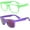 Green Clear, Purple Mirror, variant on 2 Pair Sunglasses for Kids, UV Protected Childs Polarized Sunglasses and Clear Lens Toddler Glasses