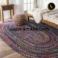 thumbnail image 5 of Jaipur Art And Craft Indian Natural Fiber Reversible Oval Cotton Area Rug Eco Friendly Carpet Rug Size - (12x15 Sq Feet), (144x180 Inches), (360x450 CM), 5 of 5