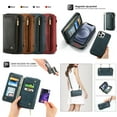 thumbnail image 3 of Mantto Zipper Bag Crossbody Wallet Case for iPhone 14 Pro Max 6.7 (2022) with 13 Card Slots Holder + 2 Cash Pockets + Shoulder Strap + Wrist Strap  Purse PU Leather Impact Resistant Hard Cover, Blue, 3 of 14