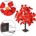 thumbnail image 4 of Vacemry Under $5 Tabletop Lighted Poinsettia Tree Lamp, 24LED Battery Operated Artificial Tree, Desktop Decor for Party Wedding, Thanksgiving Christmas Decor, Red Floral Centerpiece, 4 of 9