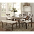 thumbnail image 5 of ACME Claudia Bench, Beige Linen & Salvage Brown, 5 of 5