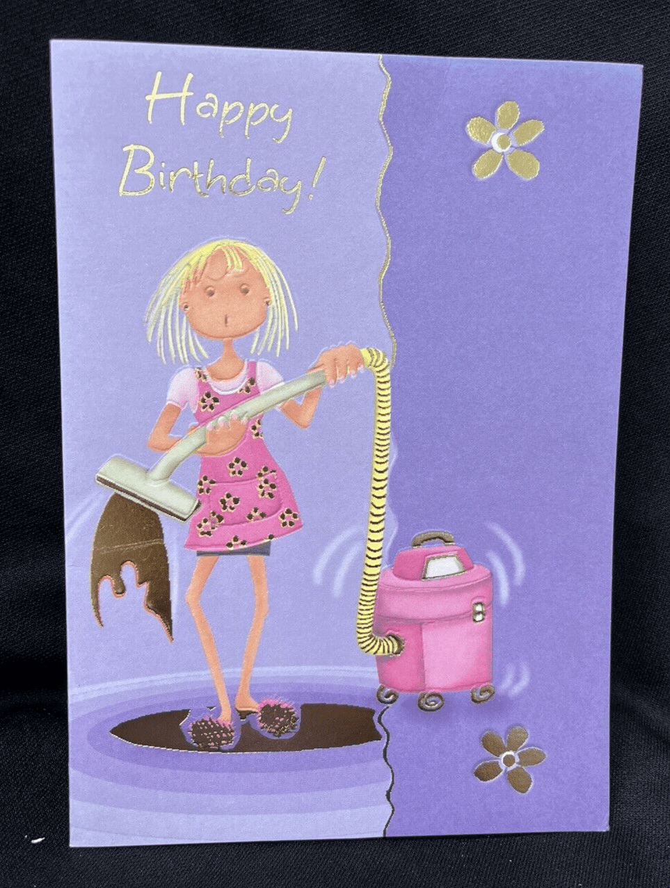 17th Birthday Card For Her - Large Purple Foil Die Cut Greeting Card With Envelope