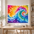 thumbnail image 5 of Vibrant Spiral Tie-Dye Against White Fabric, Energetic Psychedelic for College Students, Abstract Home Decor Art, Housewarming Gift, Tapestry Wall Hanging for Bedroom and Dorm, 5 of 7