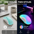thumbnail image 3 of LED Wireless Mouse Rechargeable Gaming Mouse with 9 Color LED Lights,Computer Mice Customizable Mouse Shell,2.4G USB Receiver,Long Battery Life, Ergonomic Mouse Wireless for Laptop,PC,Mac(Blue), 3 of 9
