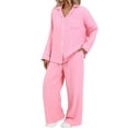 thumbnail image 2 of Delayuji Womens Pajama Sets Warm Winter Fuzzy Pajama Sets Fleece Loose Loungewear Plush Sleepwear Home Clothing, 2 of 4