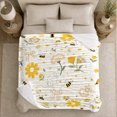 thumbnail image 5 of Whimsical Bee Daisy Floral Pattern, Cozy Friendship Quote Scene, Warm Flannel Blanket for Living Room and Reading Nook, Art Lovers Friendship Gift, Artistic Home Decor, 5 of 9