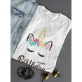 thumbnail image 3 of Smartprints Womens Graphic Tee - Happy Birthday Cute Unicorn - Regular Fit 100% Cotton, 3 of 4