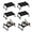 Black, variant on Bed Tray Table with Folding Legs, Bamboo Breakfast in Bed for Kitchen Serving Tray, Sofa, Eating, Used As Laptop Desk Snack Tray (6 Pack, White Color)