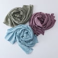 thumbnail image 5 of Xinwanna Women Headscarf Solid Color Soft Breathable Wide Head Wrap Versatile Smooth Touch Scarf Fashion Accessories (Purple), 5 of 13