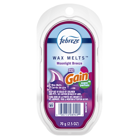 Febreze Odor-Fighting Wax Melts Air Freshener, Gain Moonlight Breeze, 2.5 oz. Wax Melts (4 Pack)