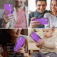 thumbnail image 6 of for iPhone 11 Case, iPhone 11 Phone Case with HD Screen Protector, Hybrid PC+TPU Shockproof Defender Pioneer Anti-Shock Phone Case for iPhone 11 (Purple), 6 of 11