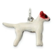Sterling Silver Enameled Jack Russell Charm Pendant