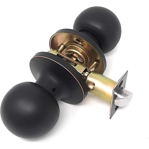 Entry Door knob with Lock  One Key-Way Entrance Door Knob Entry with Key Handle   Ball (Entry with Key  Polished Brass)